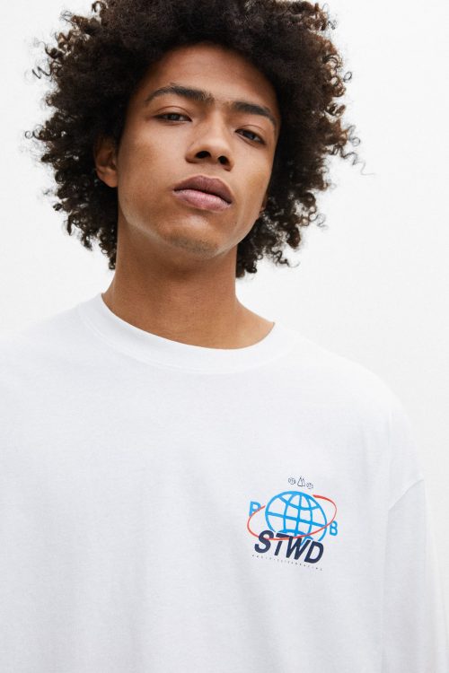 Casual Cream Regular T-Shirt-1