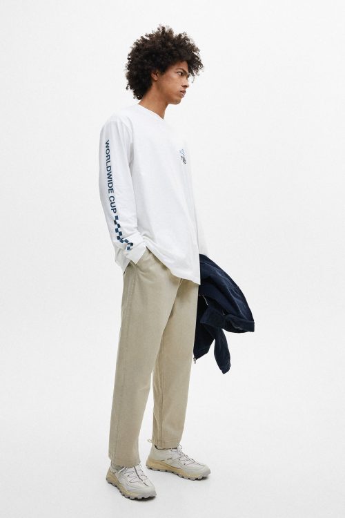 Casual Cream Regular T-Shirt-2