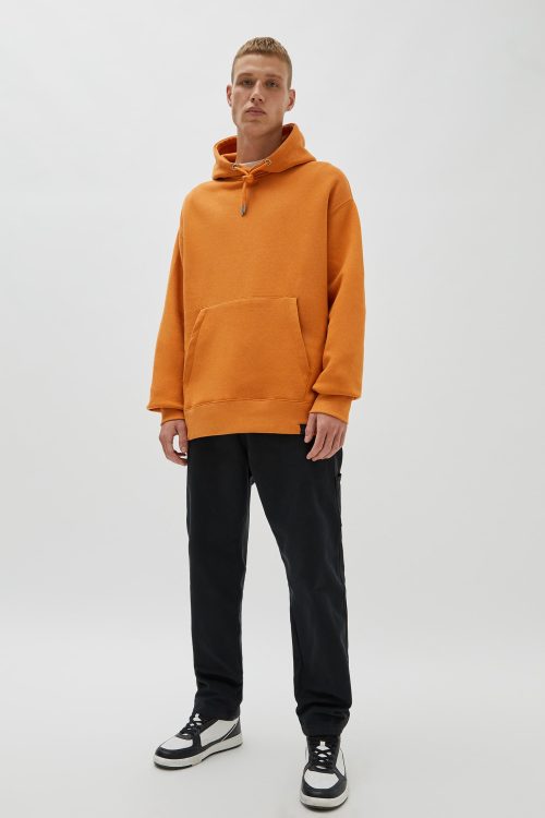 Orange Round Neck Hoodie-1