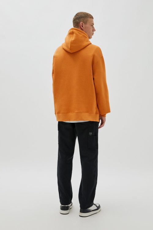 Orange Round Neck Hoodie-3