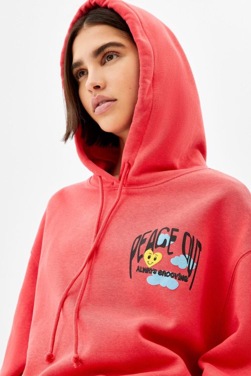 Printed Pink Hoodie-2
